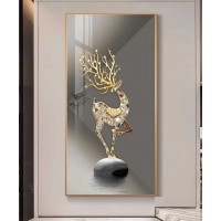 Ghazzel Crystal Wall Painting Grey 70*140 Cm With Led